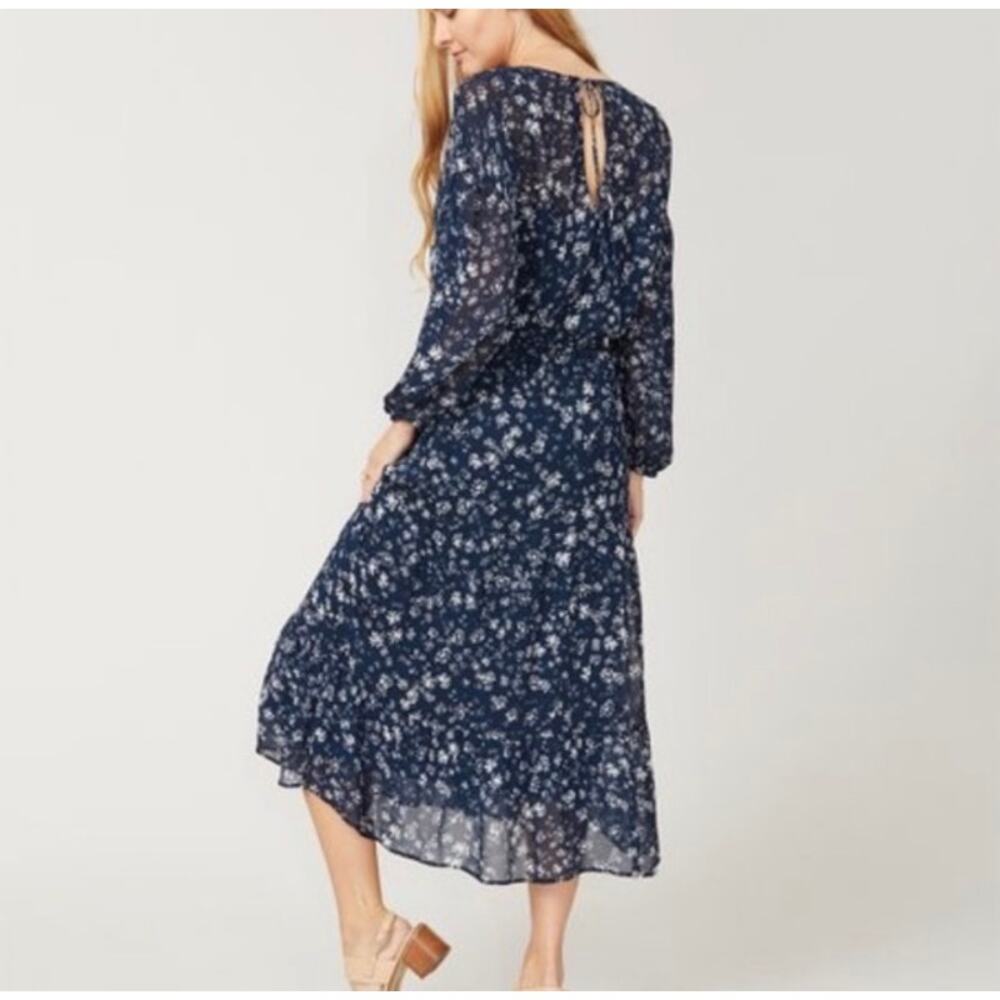 NWT Free People Wallflower Midi Maxi Dress Boho Navy Blue Floral Medium - Picture 7 of 11